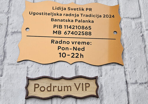 Tabla od graverske plastike boja staro zlato