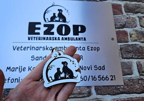 Model jednostrani srebrni privezak sa logom