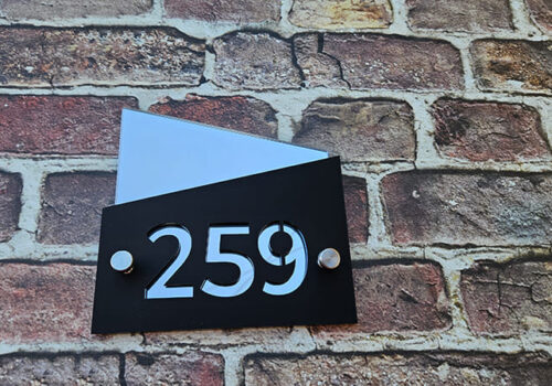 Model broja crni klirit-srebrno ogledalo 15x15cm