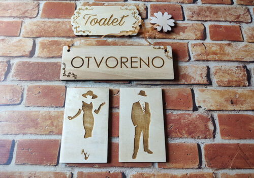 Drvene oznake za toalet
