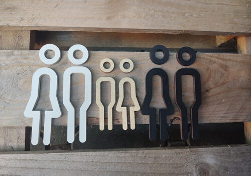 Drvene figure za označavanje toaleta