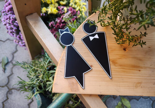 Model crnih figura za označavanje toaleta