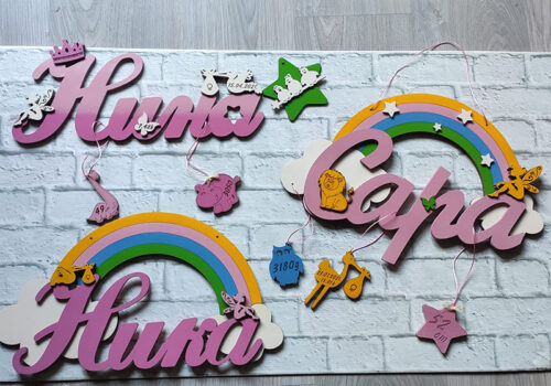 Primeri drvenih imena kao dekoracija za sobu