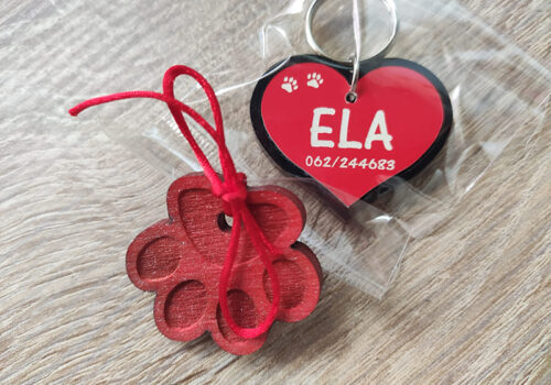 Privezak crveno srce ojacan kliritom