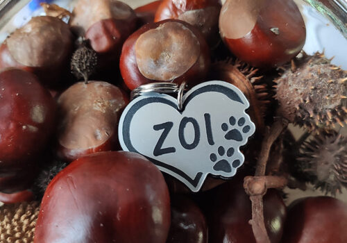 Privezak srce sa šapicama