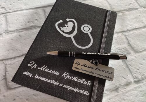 Set rokovnik, hemijska i ID pločica za doktora