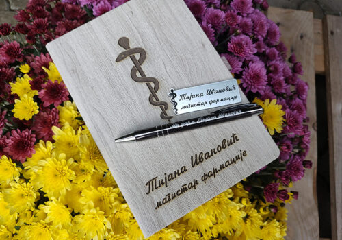 Set rokovnik, hemijska i ID pločica za farmaceute